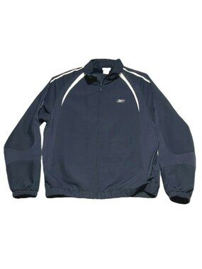 Vintage Reebok Mens Navy Blue Track Jacket Size XL